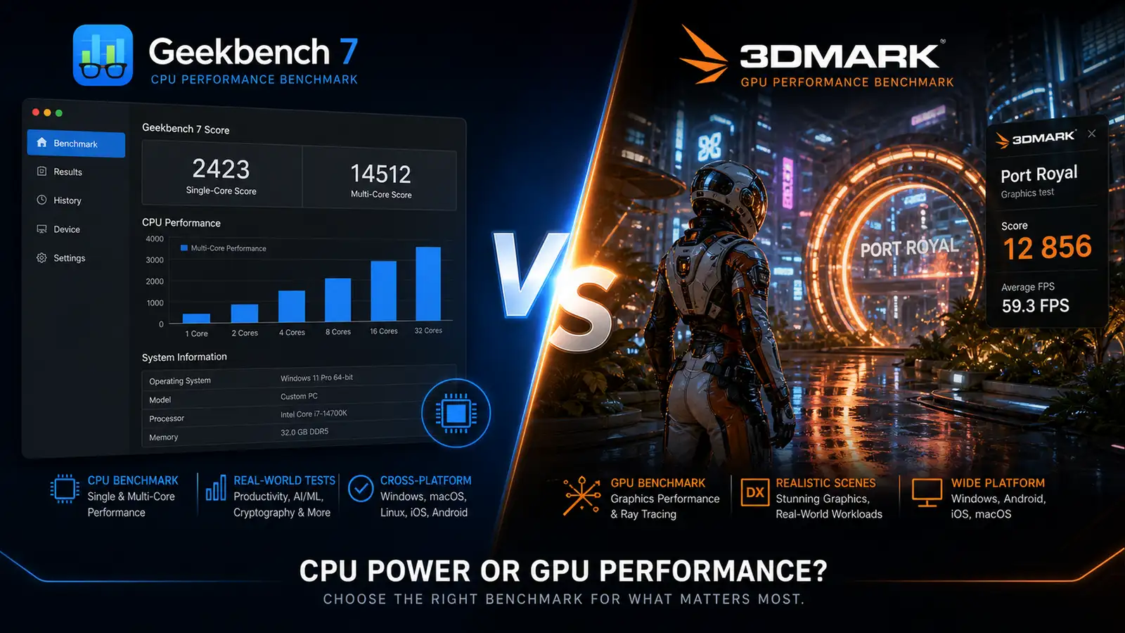 Geekbench 7 vs 3DMark - Software comparison