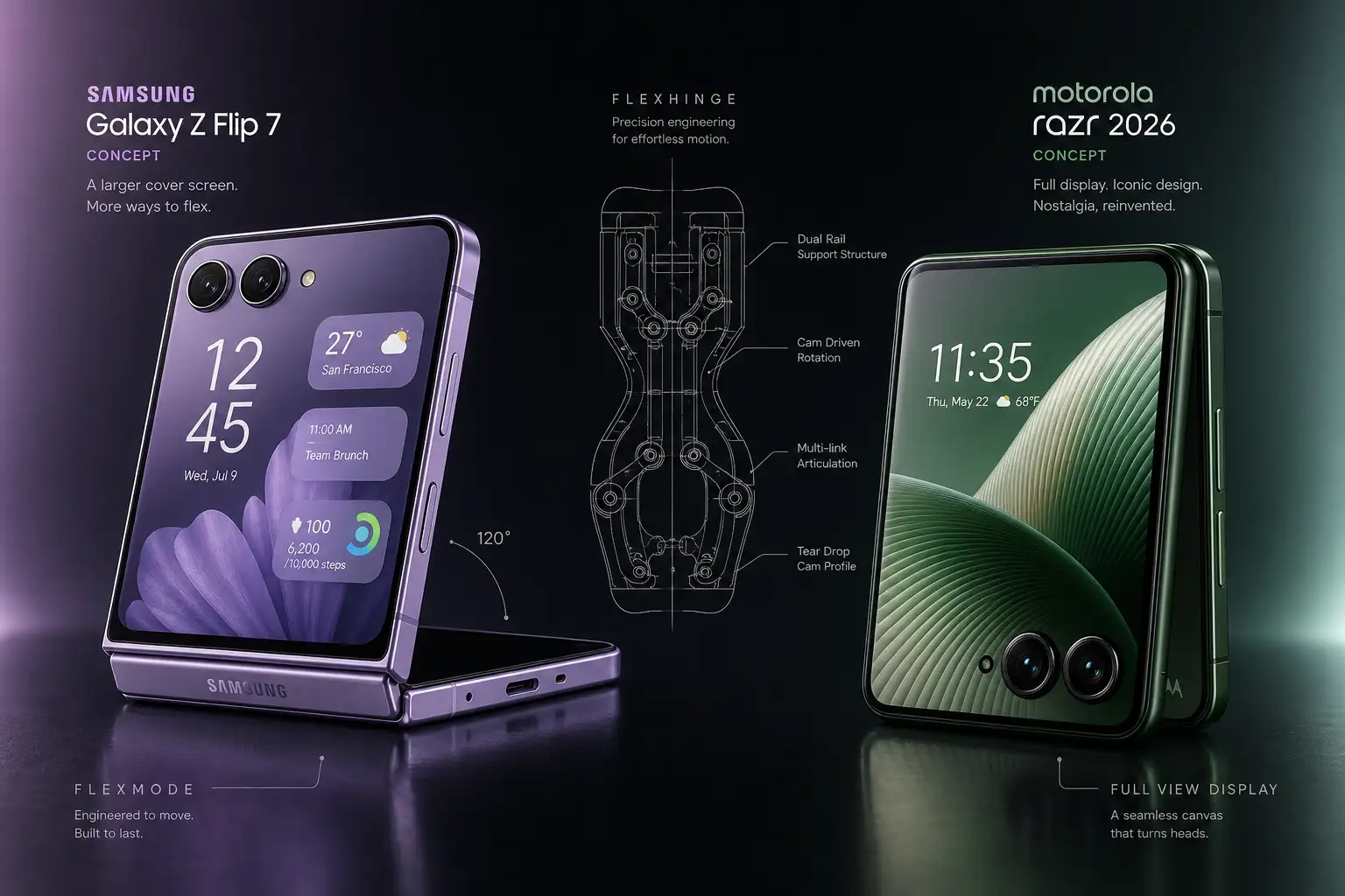 Samsung Galaxy Z Flip 7 vs Motorola Razr 2026 - Smartphones comparison