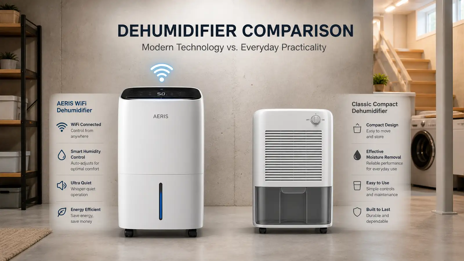 TCL 50-Pint Smart Dehumidifier vs Black+Decker 30-Pint Dehumidifier - Home Appliances comparison