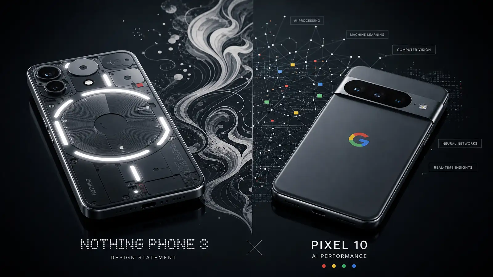 Nothing Phone 3 vs Google Pixel 10 - Smartphones comparison