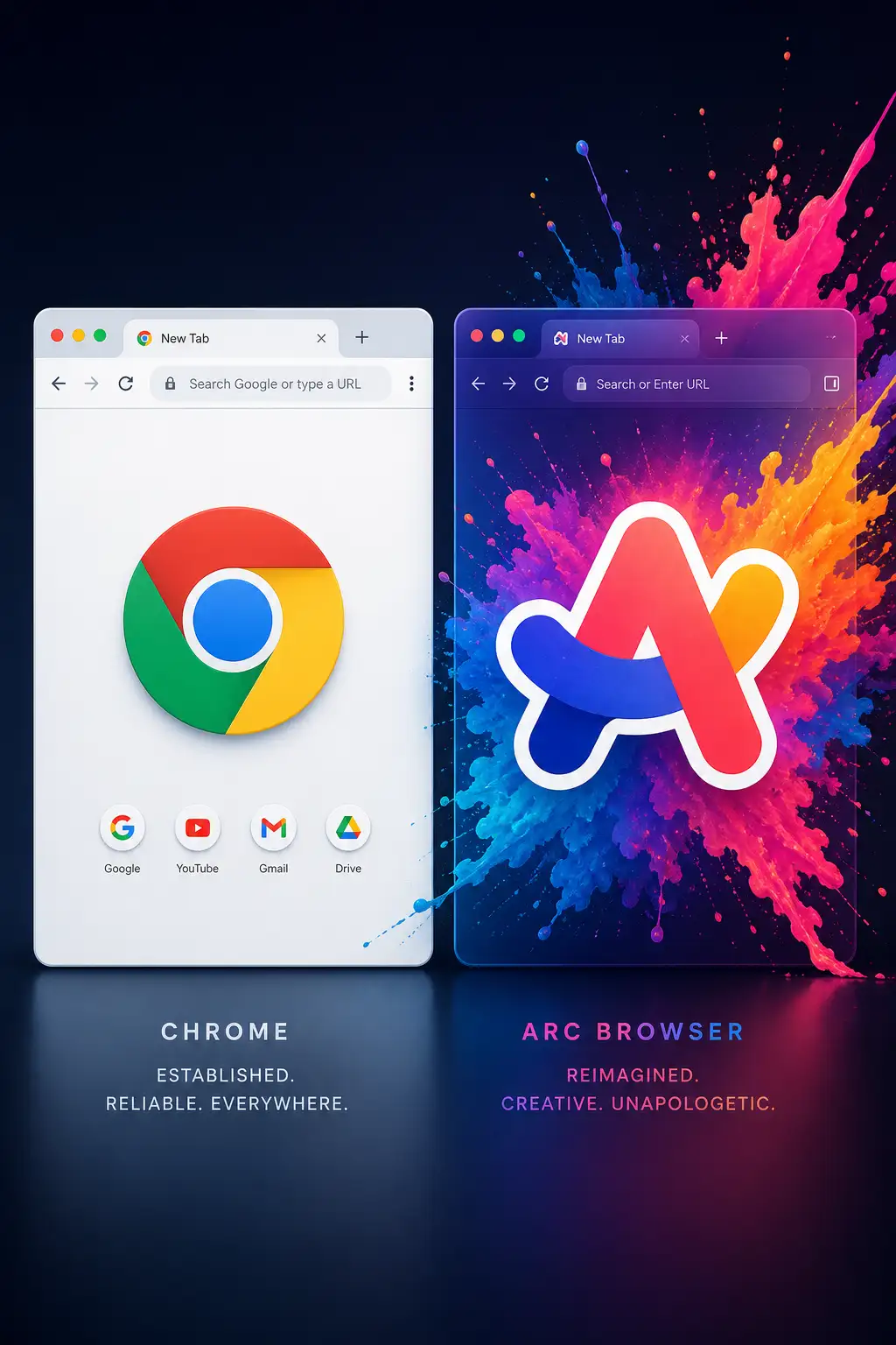 Arc Browser vs Google Chrome - Software comparison